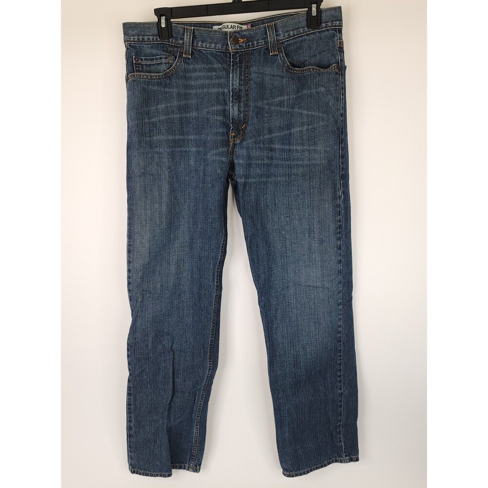 Levis Regular Fit 505 Jeans Mens 36×34 Blue Denim Pants
